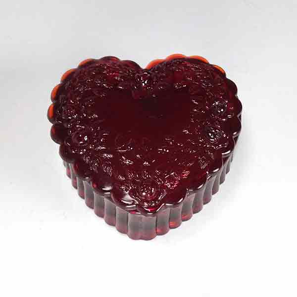 Mosser Glass Red Rose Garland Heart Lidded Trinket - Image 5